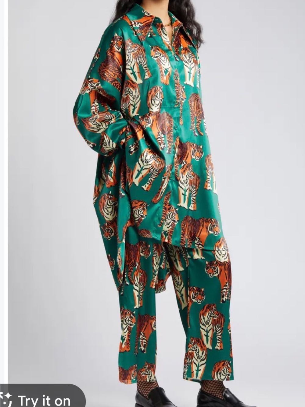 NWT Dressed in lala tiger satin playsuit size S/M